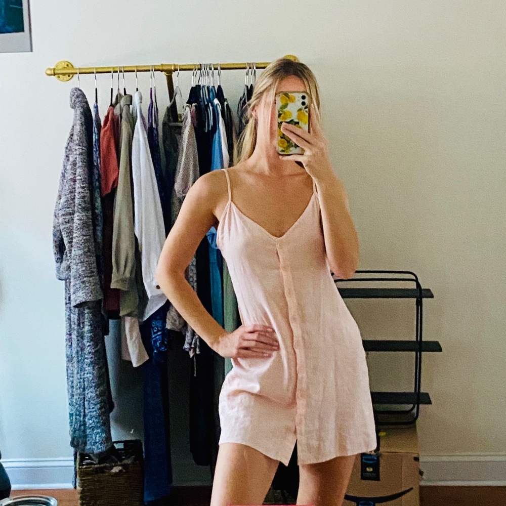 Baby Pink Linen Sundress